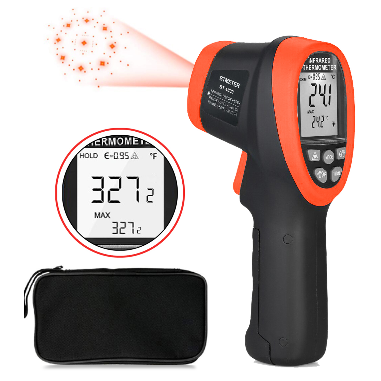Industrial Laser Temperature Gun - Non Contact Infrared Thermometer D:S Ratio