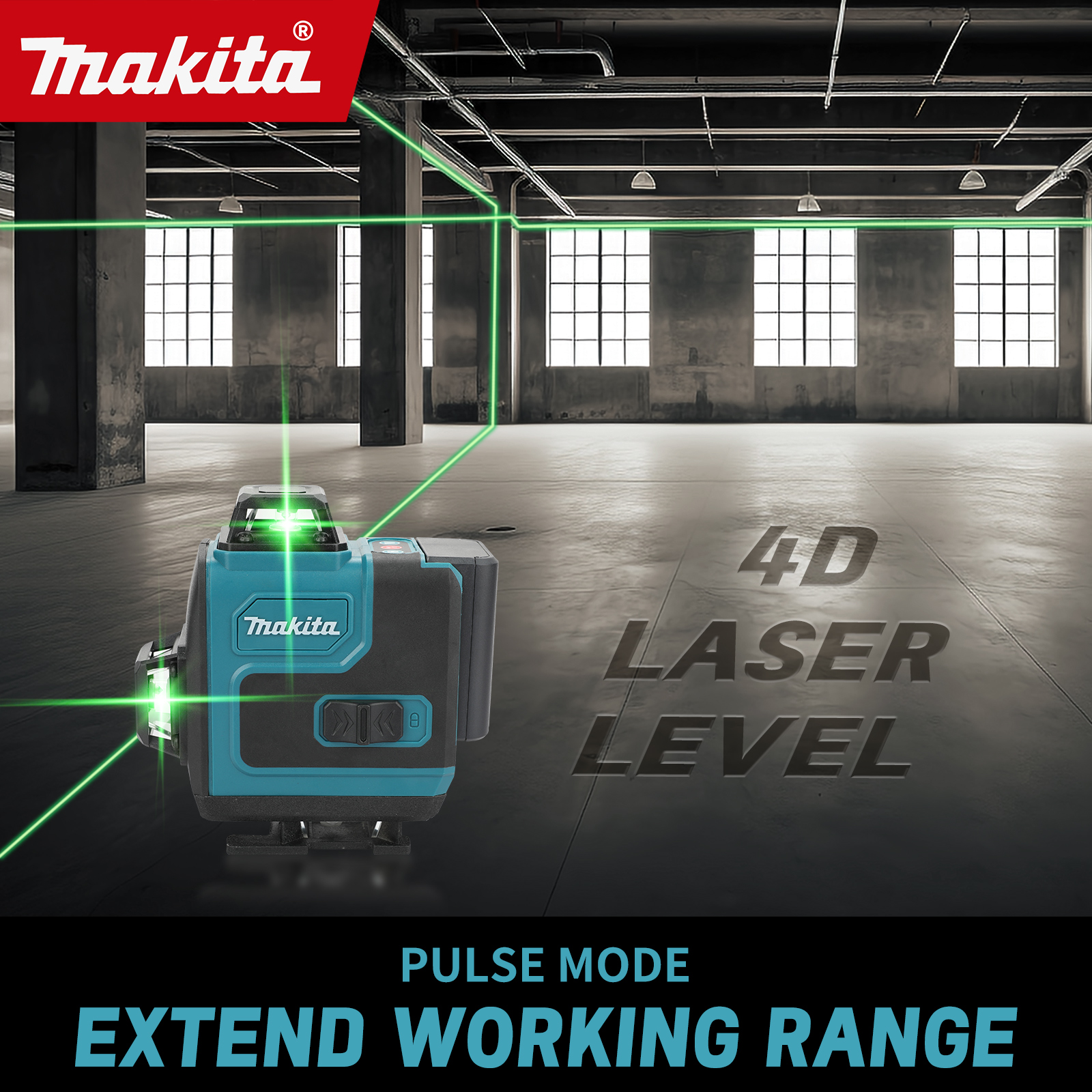 Industrial Laser Alignment Tool - Makita Self-Leveling Laser Level Anti-tilt Alarm