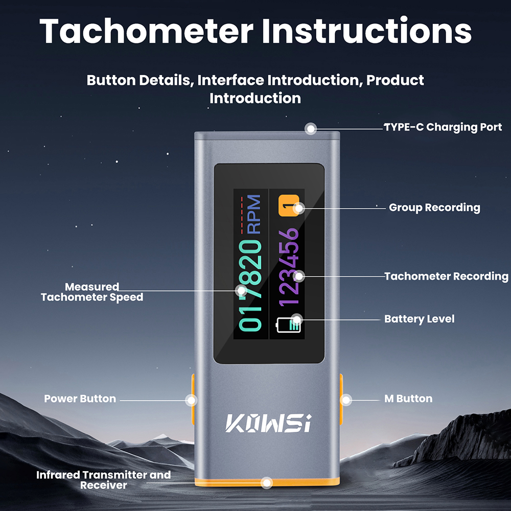 0.96-inch TFT infrared RPM spe - Industrial Laser Tachometer บทวิจารณ์และราคา