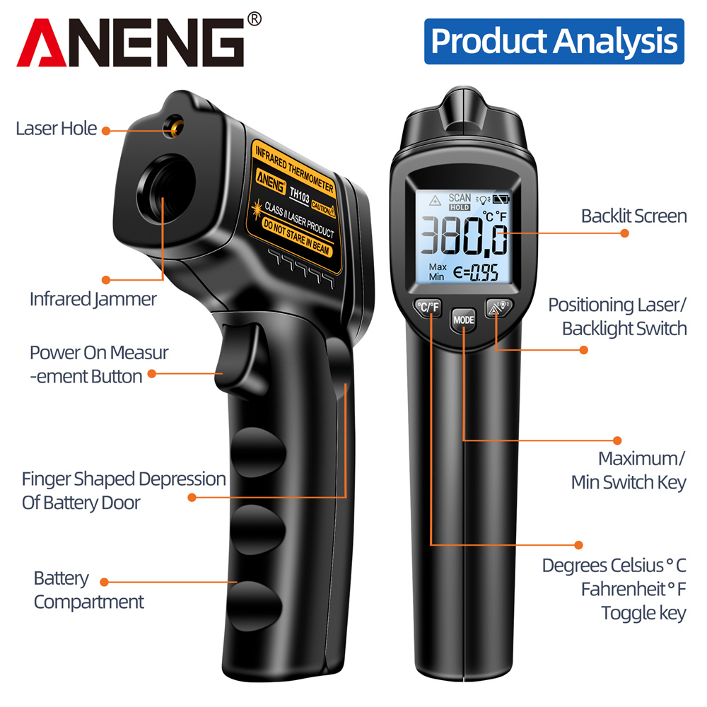 Infrared Laser Thermometer Ind - Industrial Laser Temperature Gun บทวิจารณ์และราคา