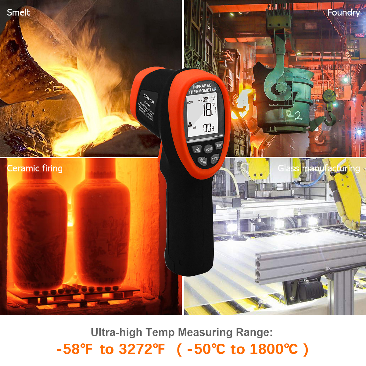 Non Contact Infrared Thermomet - Industrial Laser Temperature Gun บทวิจารณ์และราคา