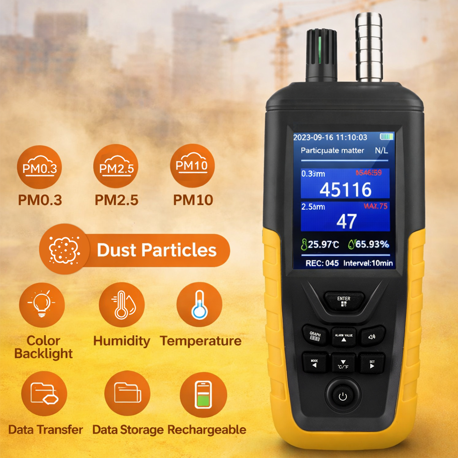 Dust Particle Counter 0-1000μg - Industrial Laser Sensor บทวิจารณ์และราคา