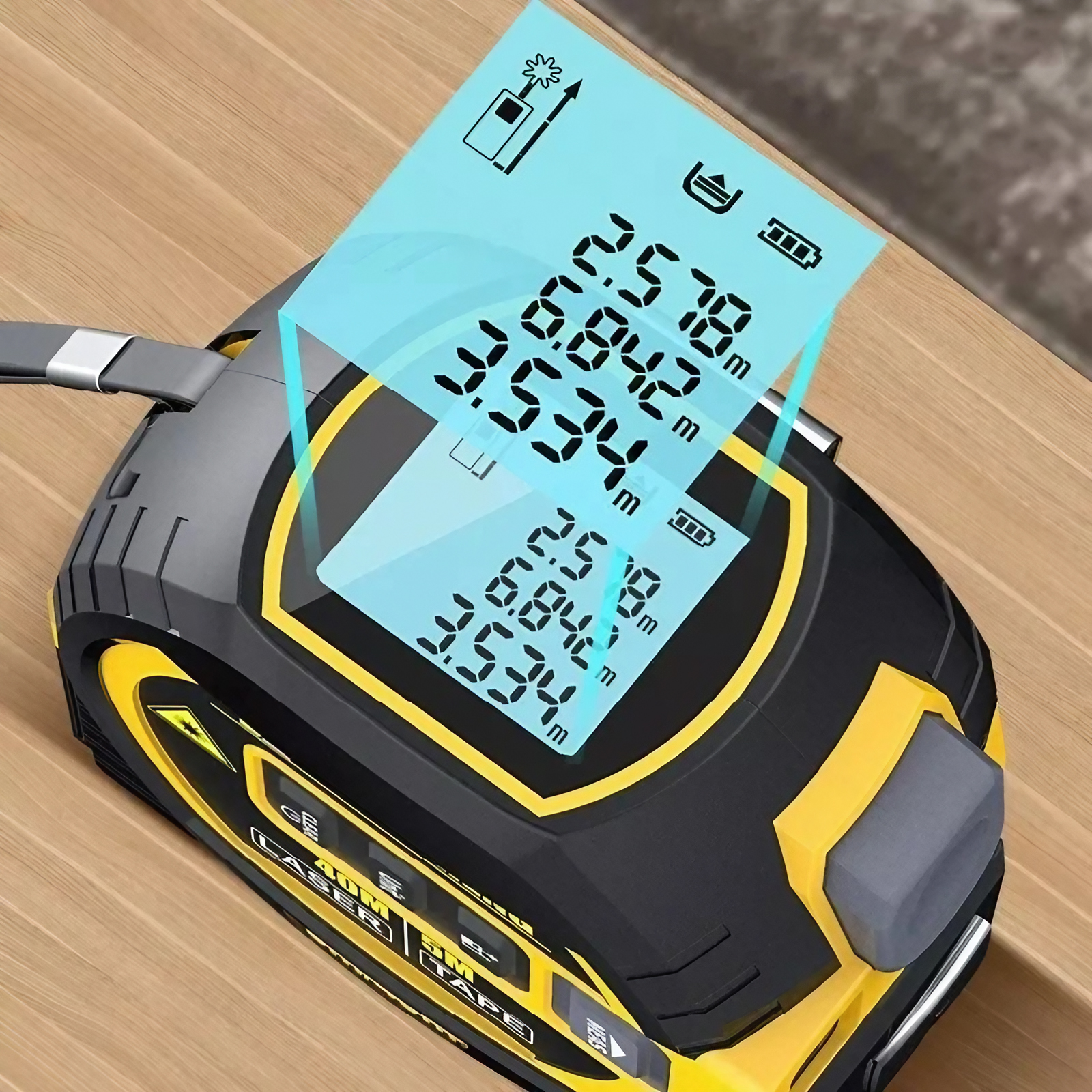 Laser Tape Measure 40M 60M Met - Industrial Laser Sensor บทวิจารณ์และราคา
