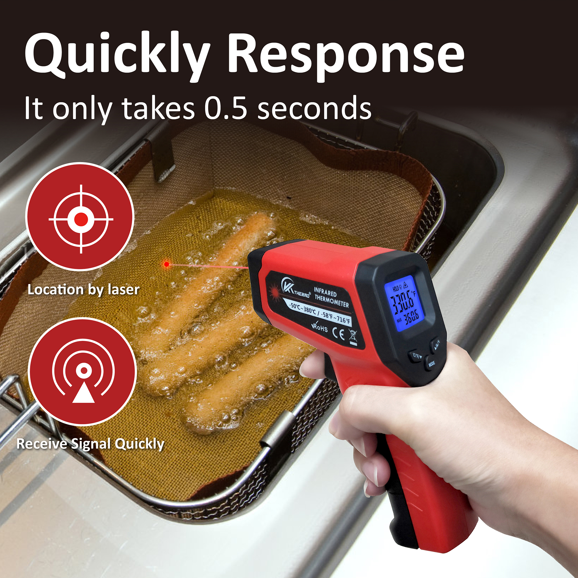 LCD Industrial Electronic Ther - Industrial Laser Temperature Gun บทวิจารณ์และราคา