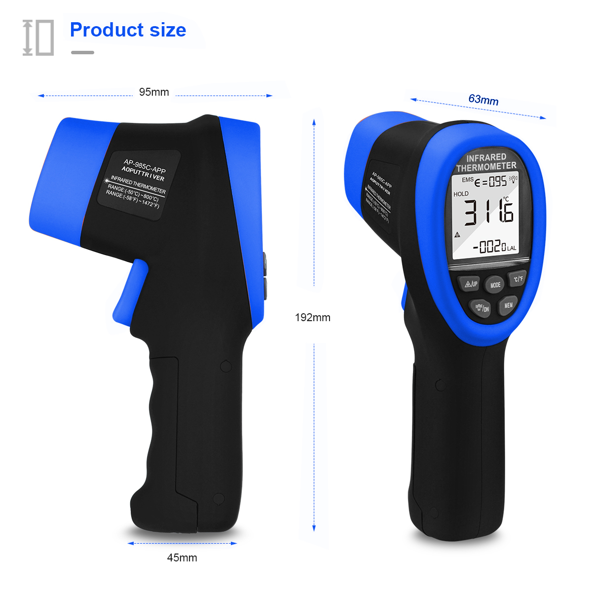 HoldPeak IR Thermometer Gun -5 - Industrial Laser Temperature Gun บทวิจารณ์และราคา