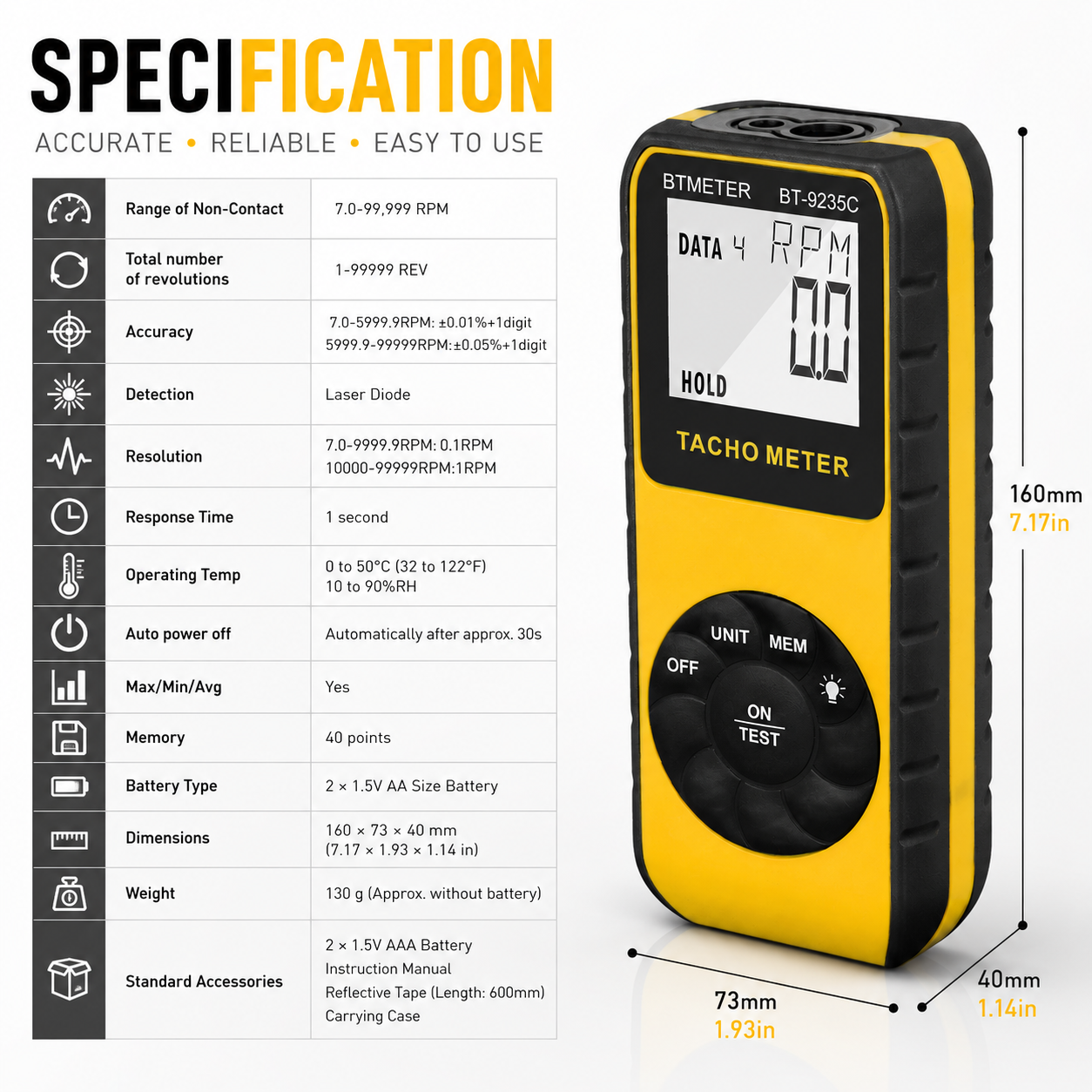 Non-Contact Laser Tachometer,  - Industrial Laser Tachometer บทวิจารณ์และราคา