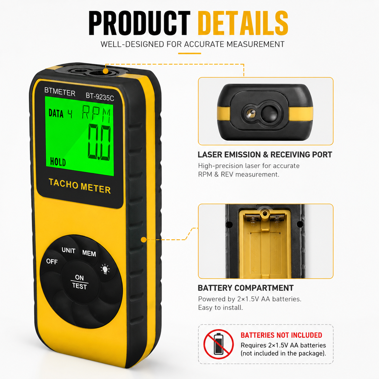 Non-Contact Laser Tachometer,  - Industrial Laser Tachometer บทวิจารณ์และราคา
