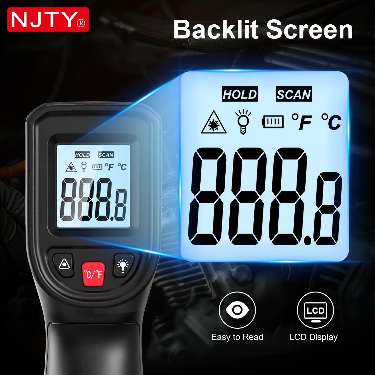 NJTY T600 Infrared Thermometer - Industrial Laser Temperature Gun บทวิจารณ์และราคา