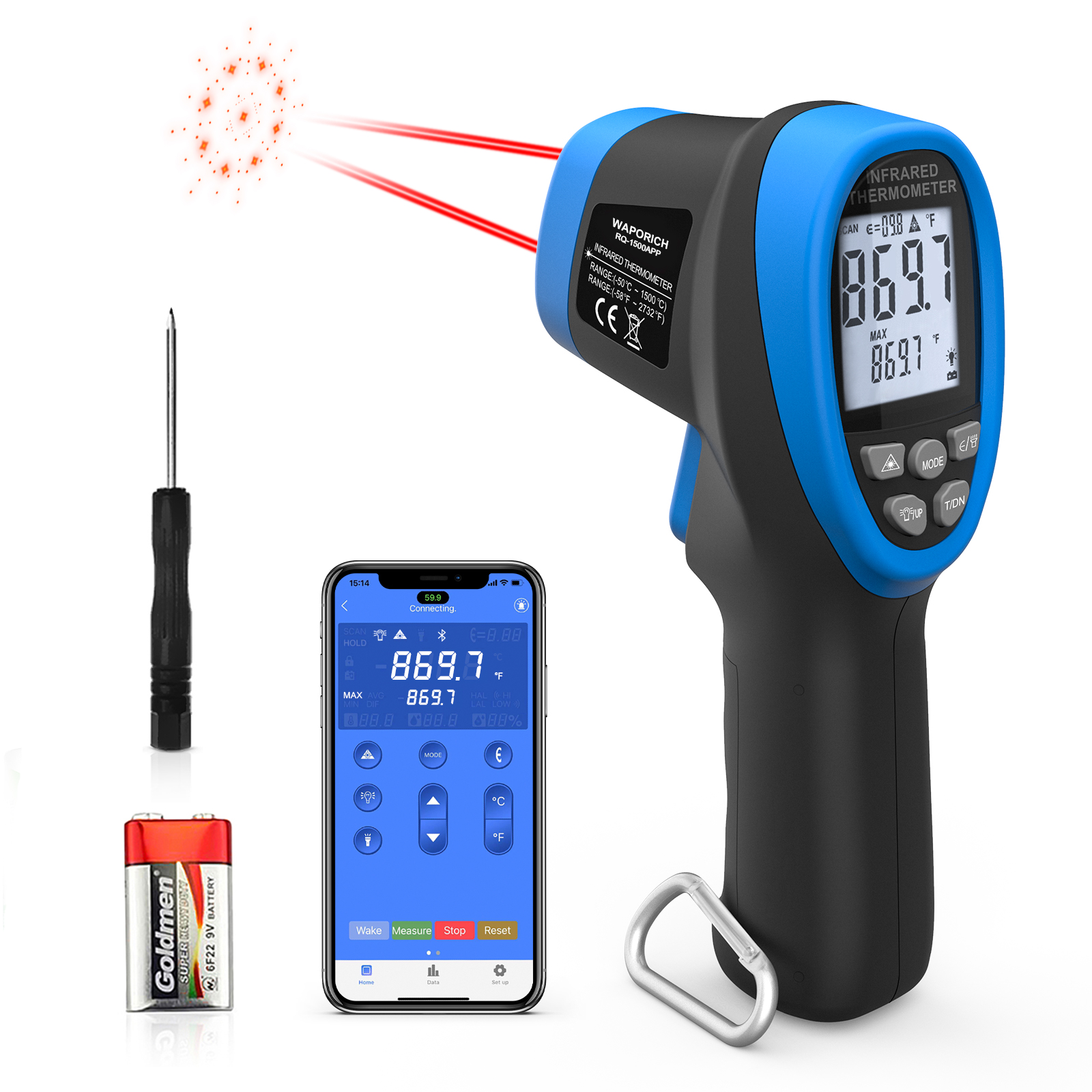 HP-1500APP Infrared Thermomete - Industrial Laser Temperature Gun บทวิจารณ์และราคา