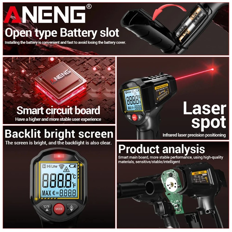 ANENG TH202 Non-contact Infrar - Industrial Laser Temperature Gun บทวิจารณ์และราคา