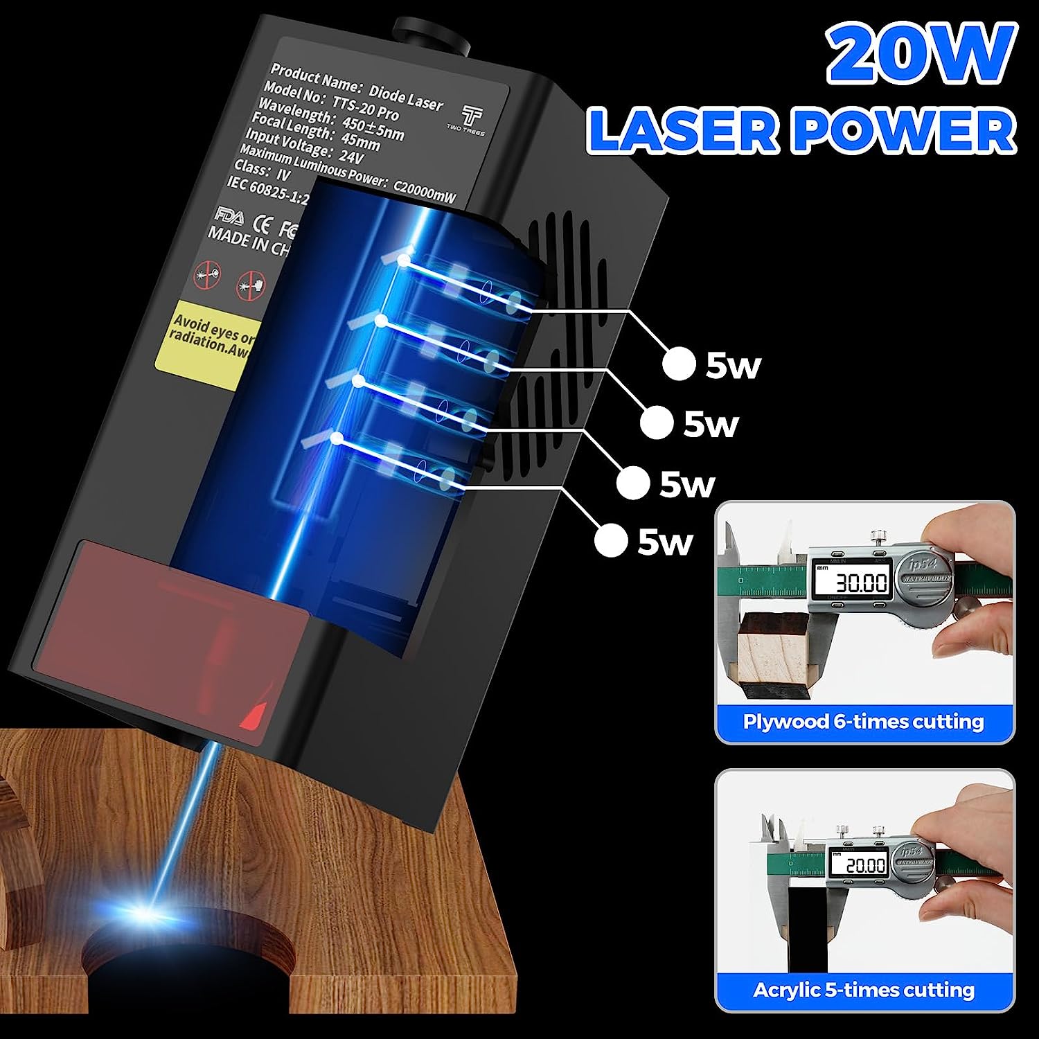 TWOTREES TTS-20 Pro 20W Metal  - Laser Engraving Software บทวิจารณ์และราคา