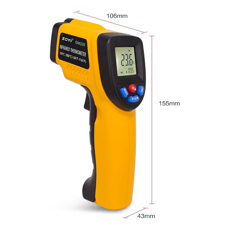 Portable Infrared Thermometer  - Industrial Laser Temperature Gun บทวิจารณ์และราคา